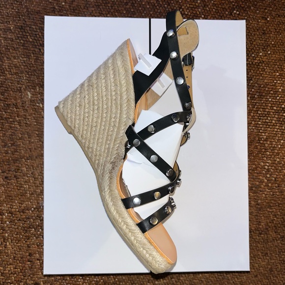 Dolce Viita Black & Tan Studded Espadrilles Wedge Sandals Women’s Size 8.5 NEW - Picture 2 of 8